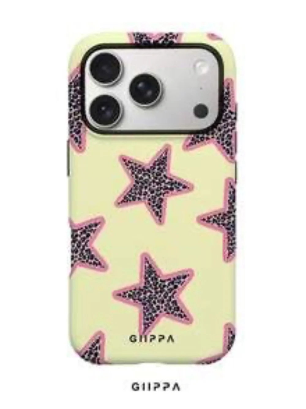 Phone case for 15 pro max with cheetah print stars